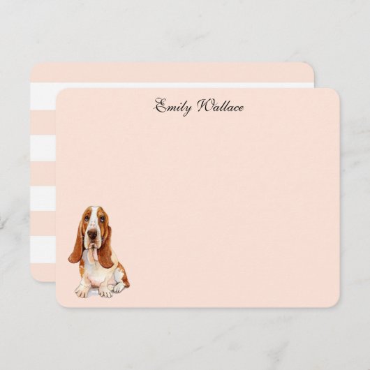 Basset Hound Custom Flat Merci Notes (Devant / Derrière)