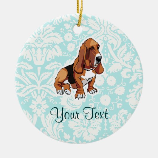 Basset Hound; Cute Keramisch Ornament (Voorkant)