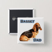 Basset Hound Dad 4 - Button (Voorkant /achterkant)
