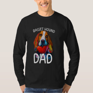 Basset Hound Dad Design Pop Art Mannen Basset Houn T-shirt