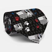 Basset Hound Dog - Amerikaanse vlag Stropdas (Opgerold)