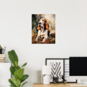 Basset Hound Dog Art Imprimer Poster (Bureau à domicile)