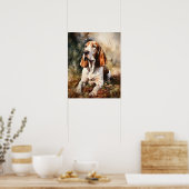 Basset Hound Dog Art Imprimer Poster (Cuisine)
