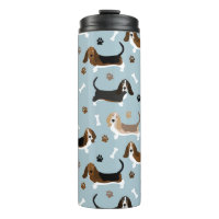 Basset Hound Dog Botten and Paws Thermal Tumbler