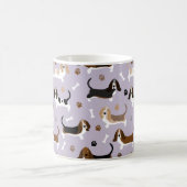 Basset Hound Dog Botten en Paws Coffee Mok (Center)