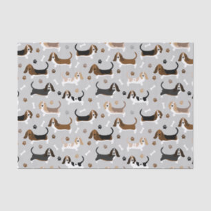 Basset Hound Dog Botten en Paws Tissuepapier