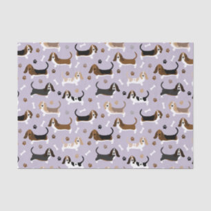 Basset Hound Dog-Botten en pootpapier Tissuepapier