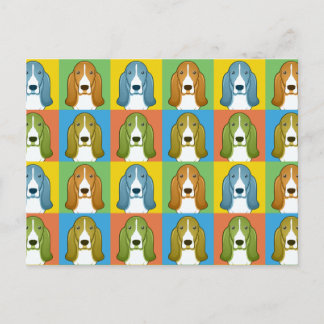 Basset Hound Dog Cartoon Pop-Art Briefkaart