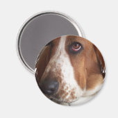 Basset Hound Dog Circulaire Magnet (Recto/Verso)