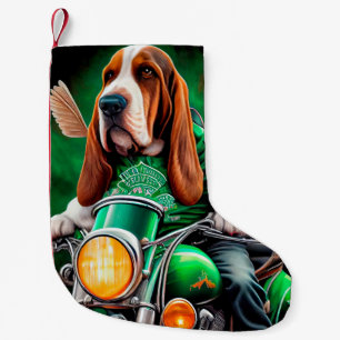 Basset Hound Dog fiets St. Patrick's Day Kleine Kerstsok