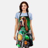 Basset Hound Dog fiets St. Patrick's Day Schort (Gedragen)