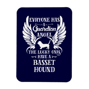 Basset hound dog guardian angel magneet