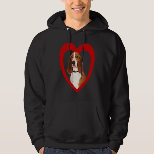 Basset Hound Dog Heart Basset Hound Hoodie (Voorkant)