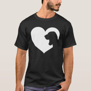 Basset Hound Dog Heart Silhouette - Basset Hound T-shirt
