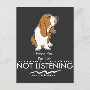 Basset Hound Dog - Hoor je dat ik niet luister Briefkaart
