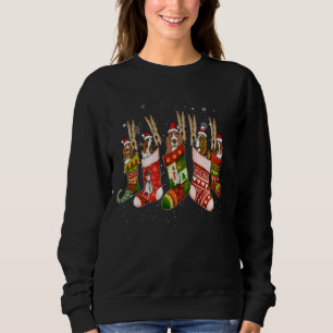 Basset Hound Dog in kerstsokken Santa Hat Xmas Trui