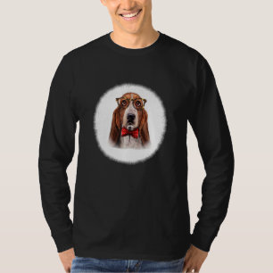 Basset Hound Dog in klassiek gele glas en Stropdas T-shirt