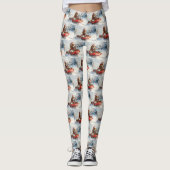 Basset Hound Dog in Sledge Let It Snow Christmas Leggings (Voorkant)