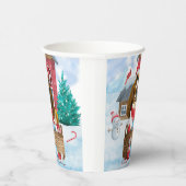 Basset Hound Dog in sneeuwkersthondenhuis Papieren Bekers (Rechts)