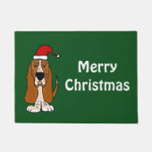 Basset Hound Dog-kerstdeurmat Deurmat (Voorkant)