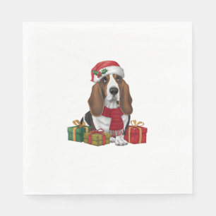 Basset Hound Dog Kerstfeesten Santa Hondenliefhebb Servet