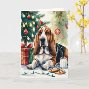 Basset Hound Dog Kerstgroet Kaart