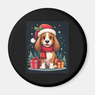 Basset Hound Dog Kerstoutfits Santa Hat Dog X Magneet