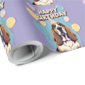 Basset Hound Dog Kleurrijk Cadeaupapier (Rol Hoek)