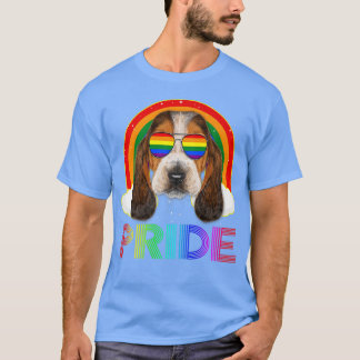 Basset Hound Dog LGBT Rainbow Gay Lesbian Funny LG T-shirt