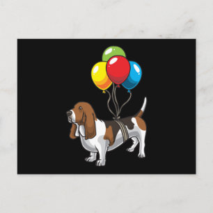 Basset Hound Dog met ballon Briefkaart