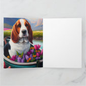Basset Hound Dog op een peddel: Een Schilderachtig Kaart (Binnen)