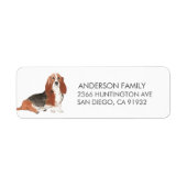 Basset Hound Dog Return Address Label (Voorkant)
