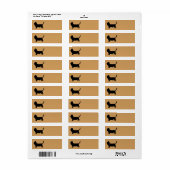 Basset Hound Dog Silhouette Etiket (Full Sheet)