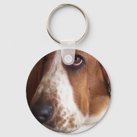 Basset Hound Dog Sleutelhanger (Voorkant)