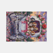 Basset Hound Dog Valentine's Day  Fleece Deken (Voorkant (Horizontaal))