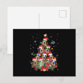 Basset Hound Dogs Tree Christmas Pajama Xmas Gifts Feestdagenkaart (Voorkant / Achterkant)