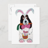 Basset Hound Easter Bunny Feestdagenkaart (Voorkant / Achterkant)