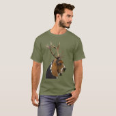 Basset Hound en Antlers T-shirt (Voorkant volledig)