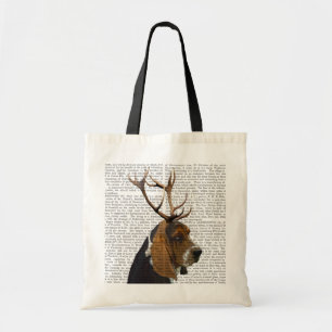 Basset Hound en Antlers Tote Bag