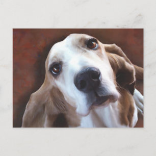 Basset Hound Fine Art Painting Portret Briefkaart