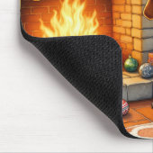 Basset Hound Fireplace with Christmas Lights Muismat (Hoek)