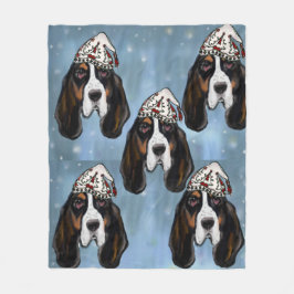 BASSET HOUND FLEECE DEKEN