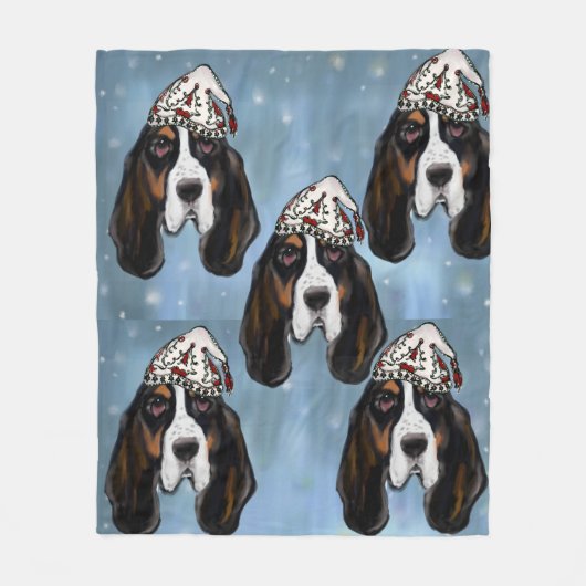 BASSET HOUND FLEECE DEKEN (Voorkant)