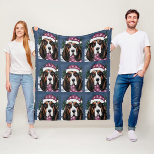 BASSET HOUND FLEECE DEKEN
