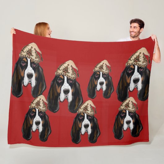 Basset Hound Fleece Deken (In situ)