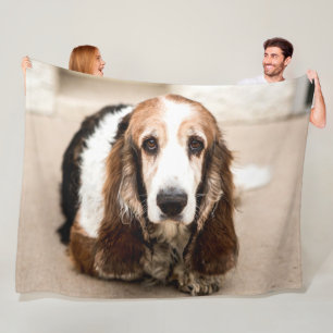 BASSET HOUND FLEECE DEKEN