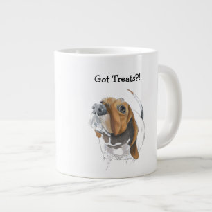 Basset Hound Funny Color Illustration Extra Grote Beker