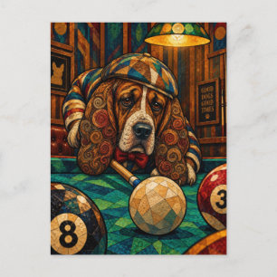 Basset Hound, geometrisch mozaïek Briefkaart
