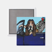 BASSET HOUND GOLFER MAGNEET (Voorkant / Achterkant)