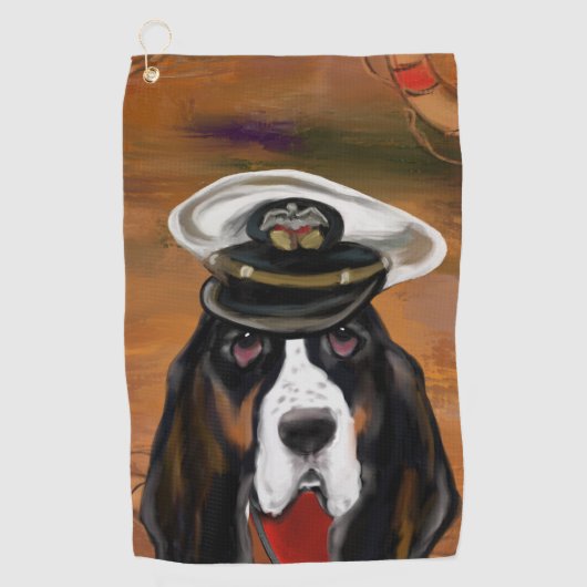 BASSET HOUND GOLFHANDDOEK (Voorkant)